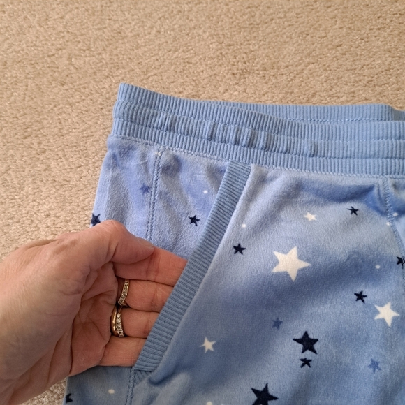 Nautica 2 Piece PJ Set Womens Medium Blue Stars Print Fleece Loungewear Set NWOT - Picture 12 of 16
